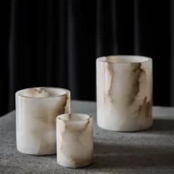 Alabaster telysholder M 12 cm