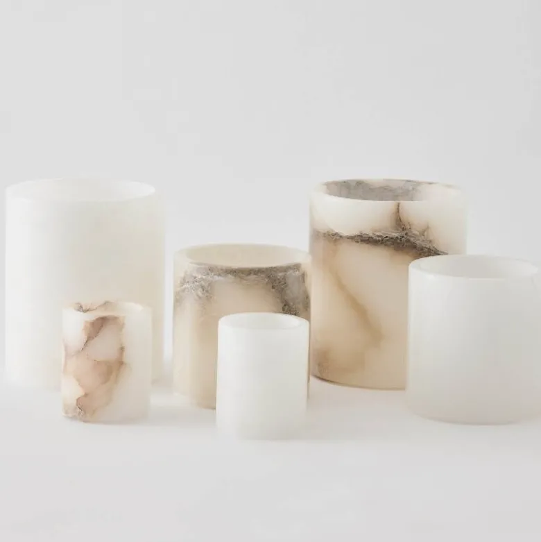 Alabaster telysholder S 10 cm