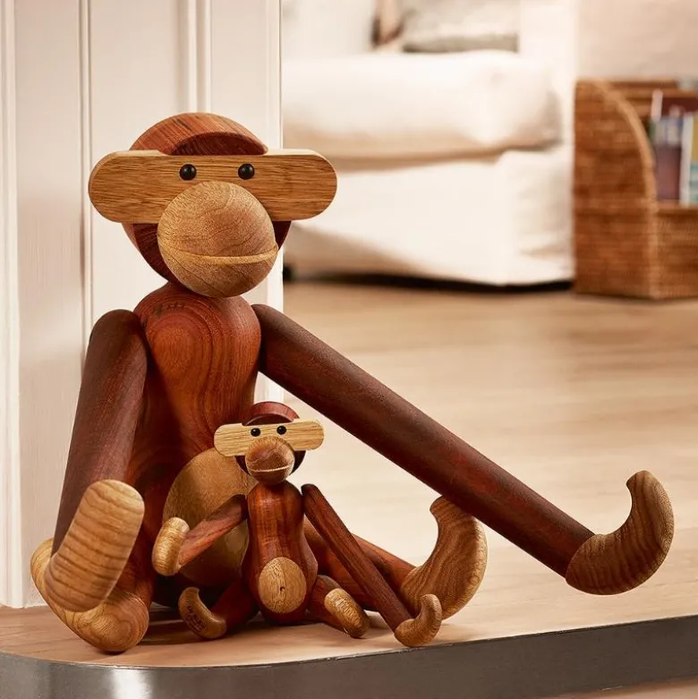 Apekatt teak/limba 46 cm