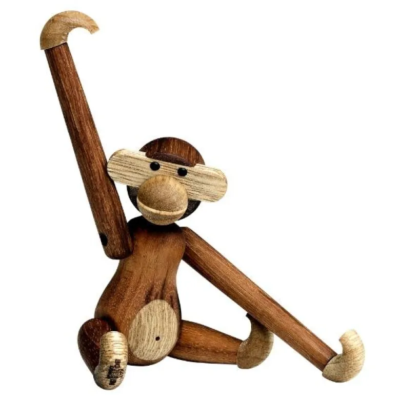 Apekatt teak/limba 9,5 cm
