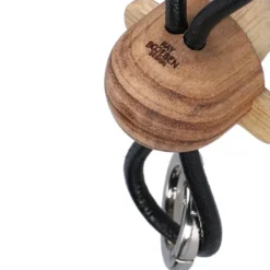 Ape nøkkelring 3 cm sølv/svart/teak/limba