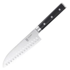 Asama Santoku kokkekniv 18 cm svart/sølv
