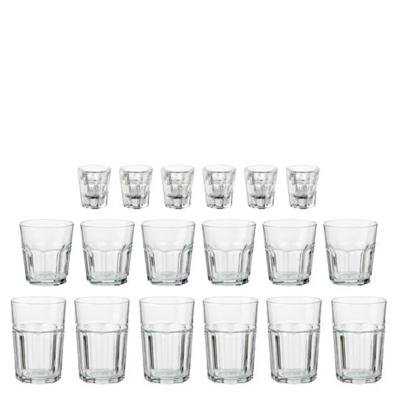 Atelier garnit glassett 18 deler 6x36 cl + 6x28 cl + 6x5 cl
