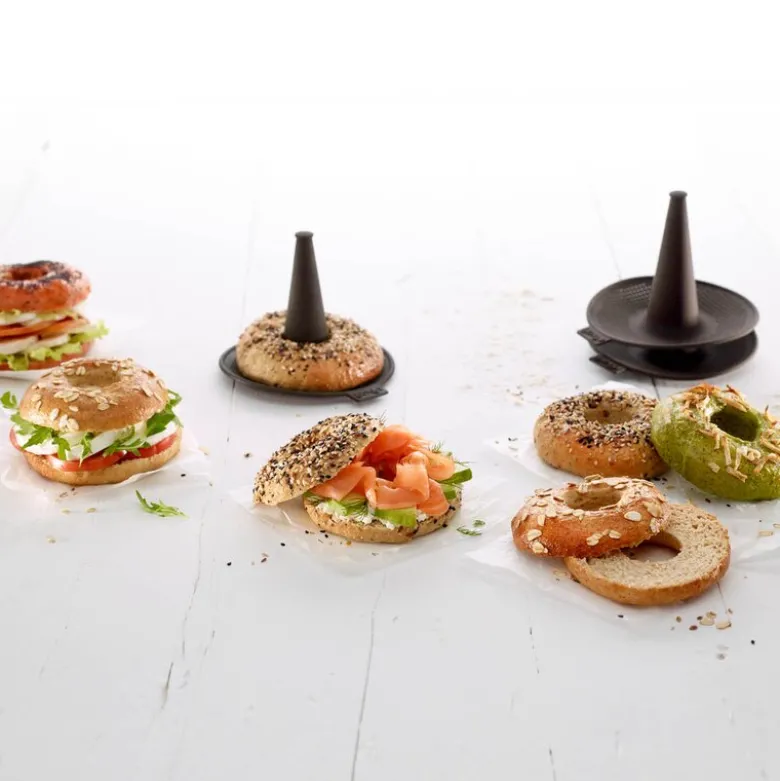 Bagelform i silikon 6 stk brun