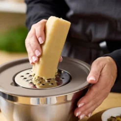 Bakebollesett med lokk 3L + 5L 8 deler stål/latte