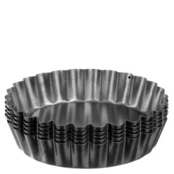 Baking paiform med løs bunn 10 cm 4 stk karbonstål