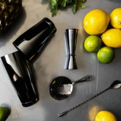 Bar cocktailsett 4 deler gun metal black