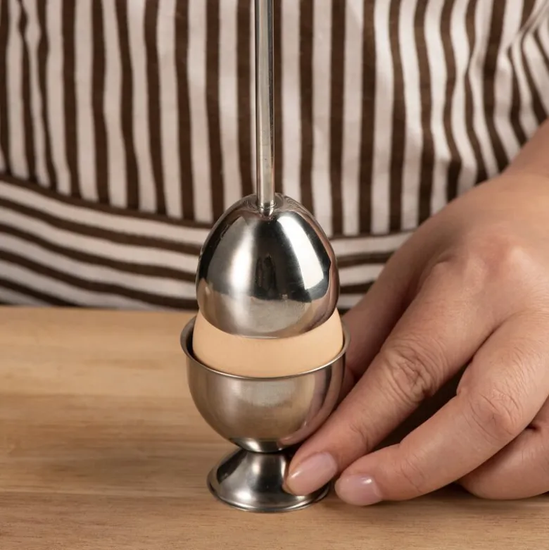 Basis eggeglass 4,5 cm børstet stål