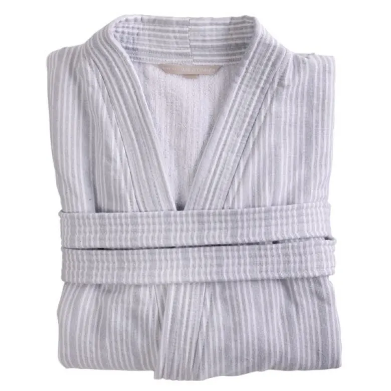 Bath Collection badekåpe S/M powder blue stripes