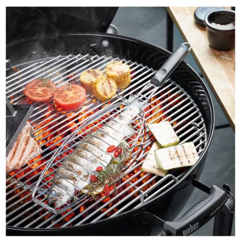 BBQ grillkurv for fisk 49,5 cm stål