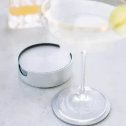 Bergdal glassbrikker 9,2 cm 6 stk børstet aluminium
