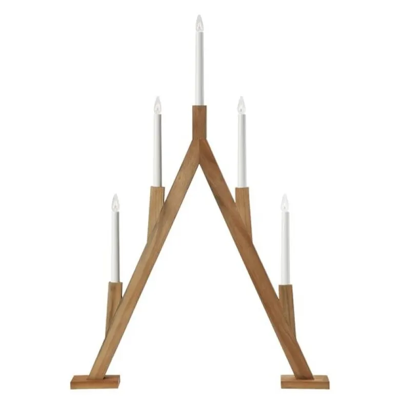 Bjurfors 5-armet adventsstake 76,5 cm beiset brun
