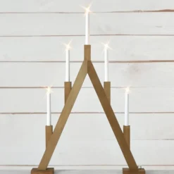Bjurfors 5-armet adventsstake 76,5 cm beiset brun