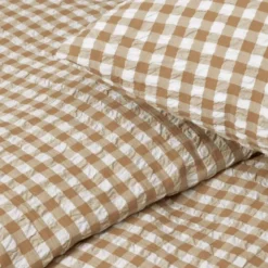 Bæk&Bølge krepp sengesett 150x210 cm karamell/offwhite