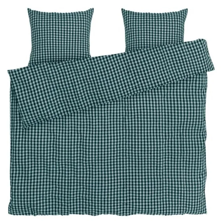 Bæk&Bølge sengetøy 220x220 cm grønn/lys blå