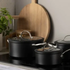 Black Elegant keramisk grytesett 3 deler svart