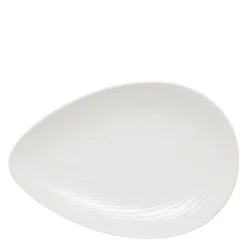Blå Eld serveringsfat 24x35 cm hvit