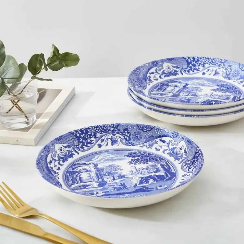 Blue Italian pastabolle 23 cm blå/hvit