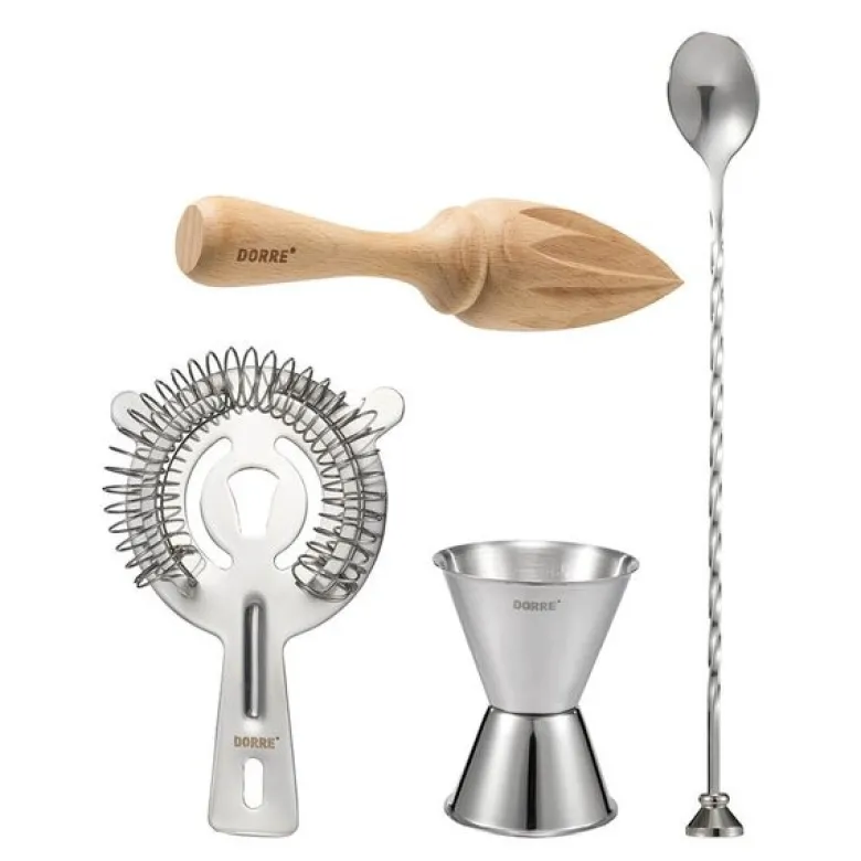 Bobbee bartilbehør sett 4 deler stål