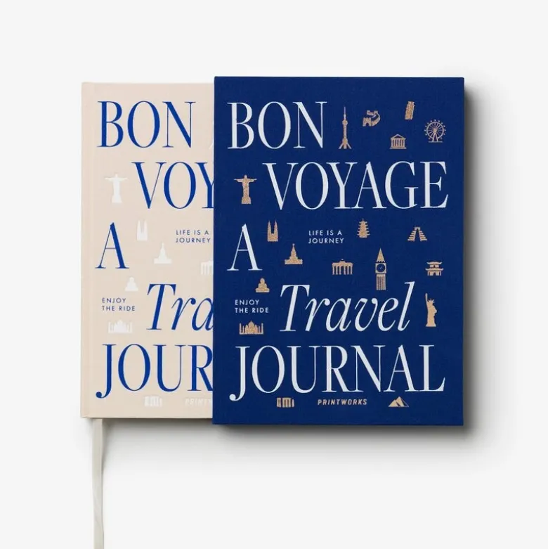 Bon Voyage reisejournal blå