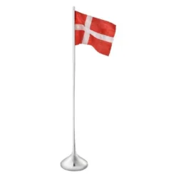 Bordflagg dansk H35 cm sølv