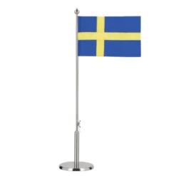 Bordflagg svenske flagget 40,5 cm blankt stål