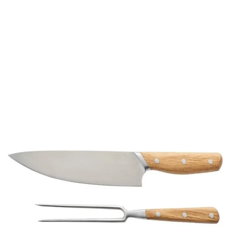Bosco knivsett 2 deler stål/eik
