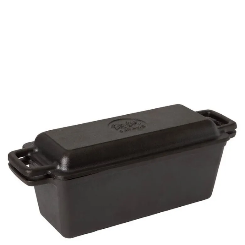Brødform med lokk støpejern 37x14x11 cm 3L svart
