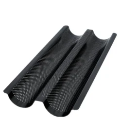 Bread Buddies baguettform for 2 stk perforert 36x16 cm svart