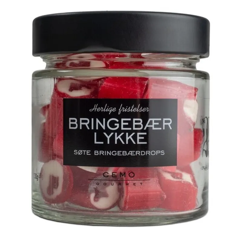 Bringebærlykke drops 130g