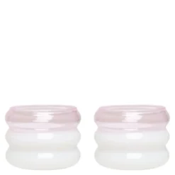 Bubble. telysholder 2 stk 5,6 cm milky white/pink