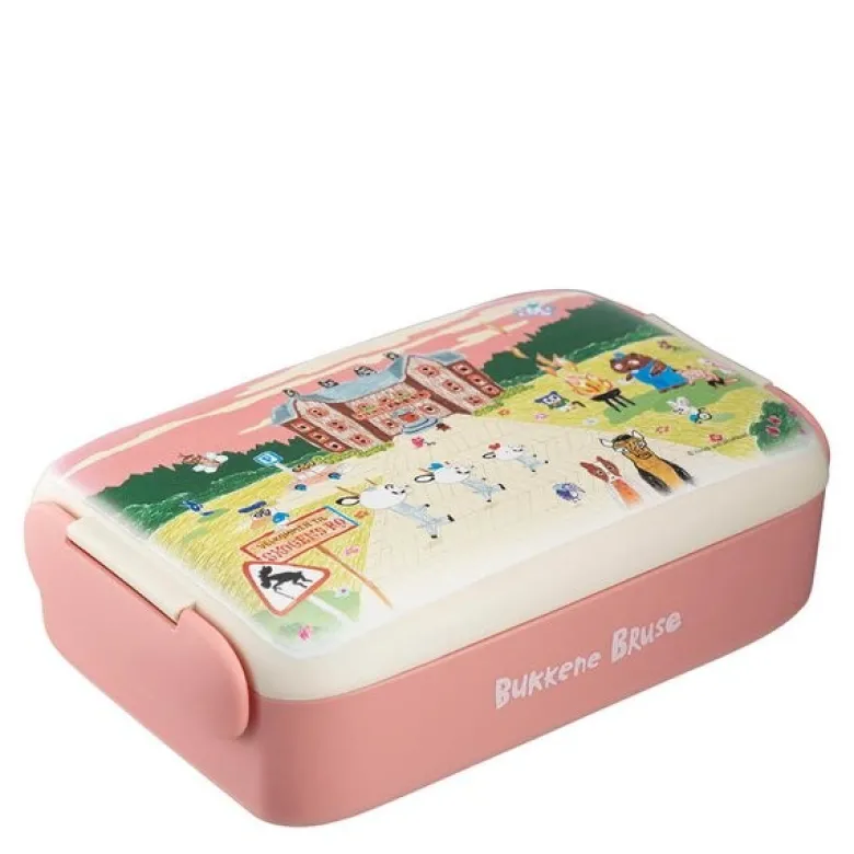 Bukkene Bruse matboks 0,9L back to school rosa
