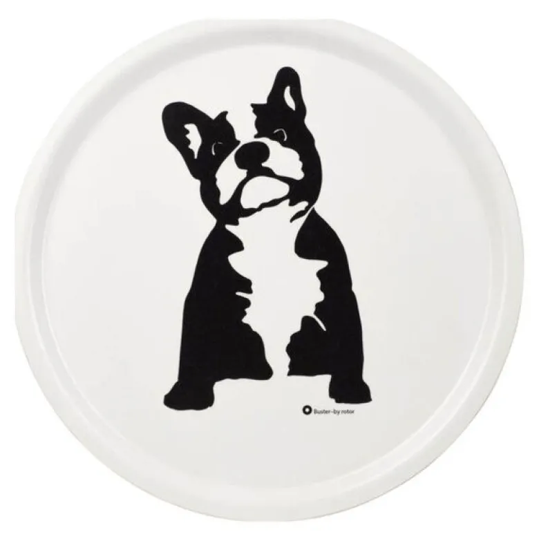 Buster serveringsbrett 38x38 cm hvit/svart