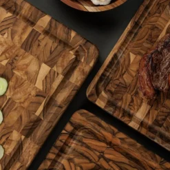 Butcher Block skjærefjøl 60x40x6 cm endeved teak