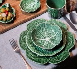 Cabbage skål kålblad 17,5 cm grønn