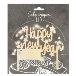 Cake Topper LED kakedekorasjon Happy New Year tre