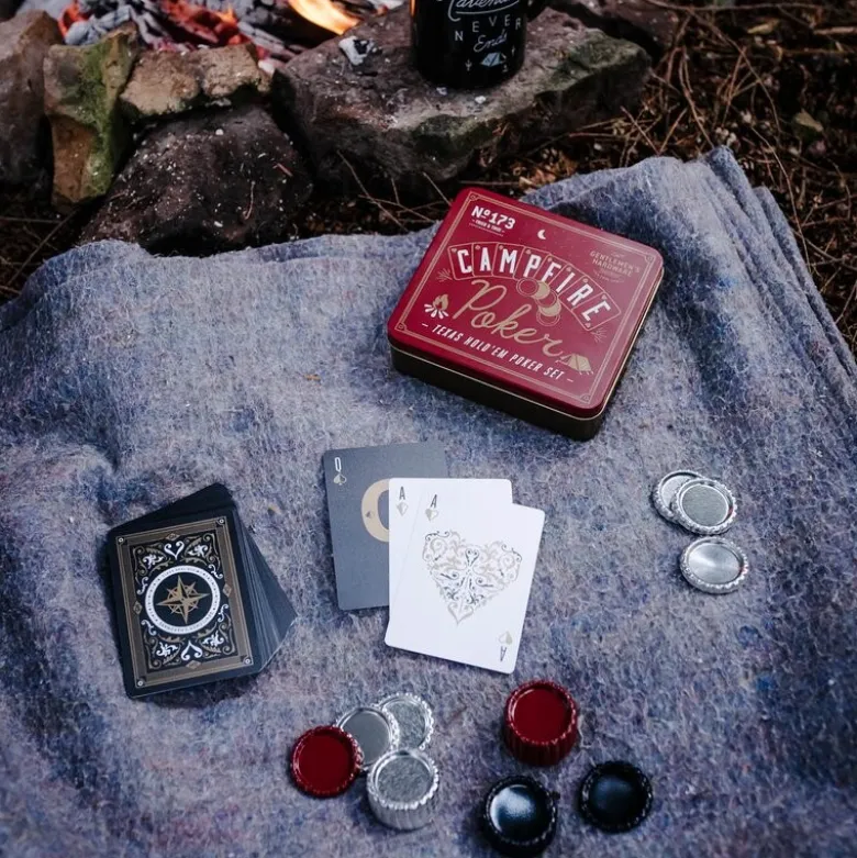 Campfire pokersett i etui rød