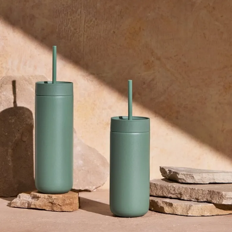 Carter Cold Desert Capsule tumbler med sugerør 475 ml smoke green