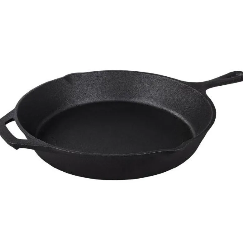 Cast iron støpejernspanne 30 cm 3,1L svart