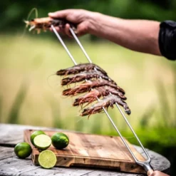 Churrasco gaffelspyd 60 cm stål/oliventre