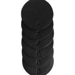 Coaster skinn 10 cm 6 stk svart