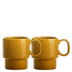 Coffee & More kaffekrus 25 cl 2 stk gul