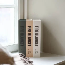 Coffee Table Book med brannteppe 16x28 cm beige