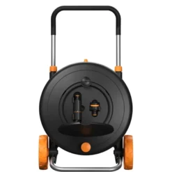 Comfort slangetrommel med slange 13mm 20m svart/oransje