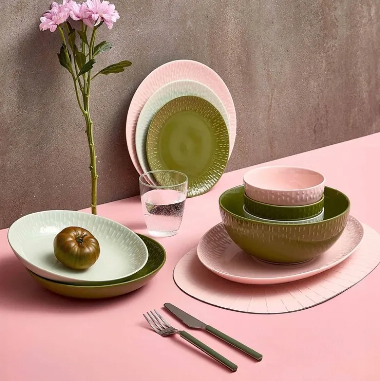 Confetti bestikksett 16 deler olive