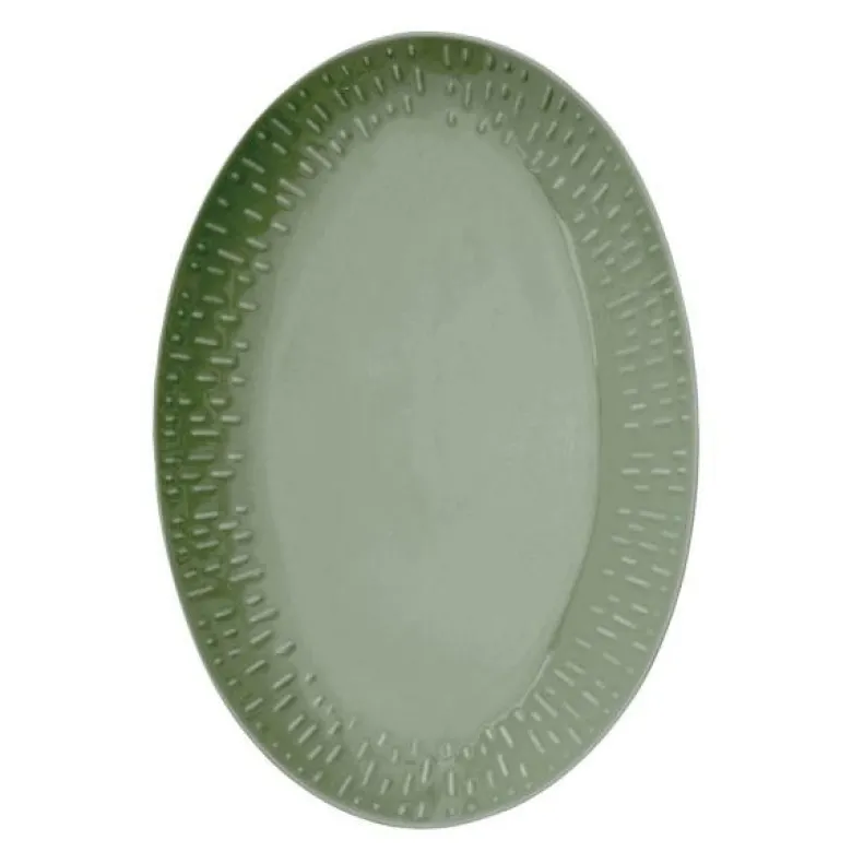 Confetti ovalt fat 36x25,5 cm olive