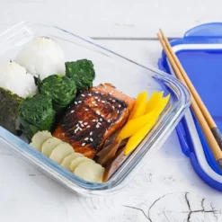 Cook & Go matboks 24x18cm 1,9L klar/blå