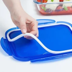 Cook & Go matboks 20x15 cm 0,8L klar/blå