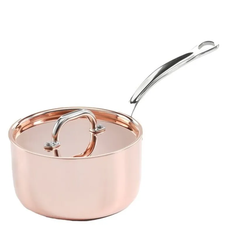 Copper Induction kasserolle med lokk 1,5L