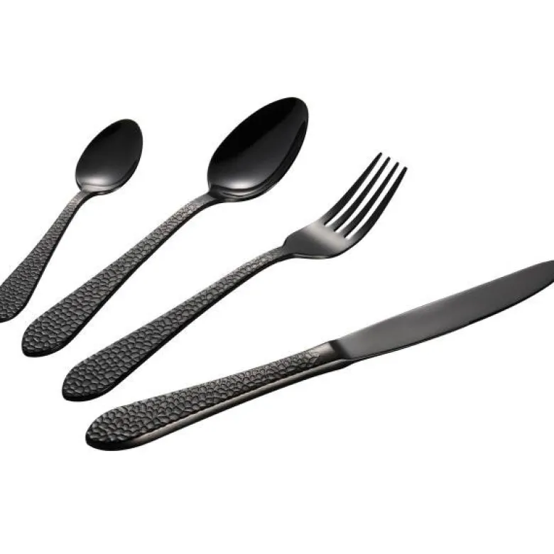 Craft bestikksett 16 deler hamret svart